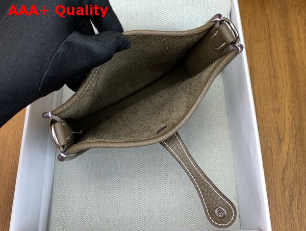 Hermes Mini Evelyn Bag in Elephant Grey Taurillon Clemence Leather Replica