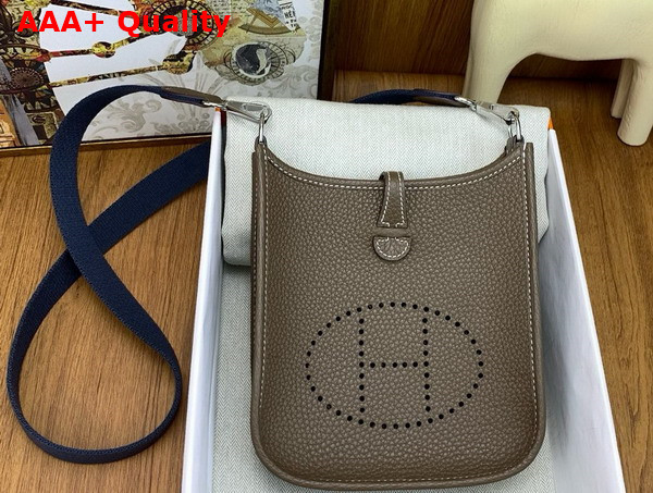 Hermes Mini Evelyn Bag in Elephant Grey Taurillon Clemence Leather Replica