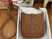 Hermes Mini Evelyn Bag in Gold Brown Taurillon Clemence Leather Replica