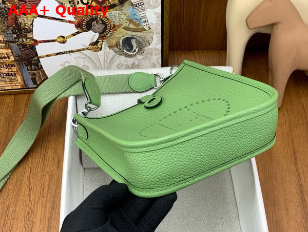 Hermes Mini Evelyn Bag in Green Taurillon Clemence Leather Replica