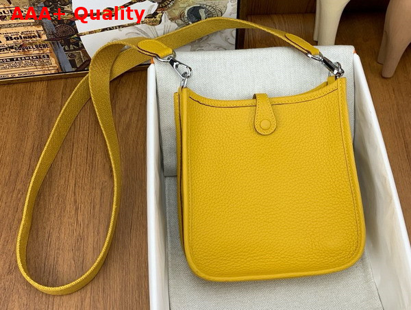 Hermes Mini Evelyn Bag in Jaune Ambre Taurillon Clemence Leather Replica