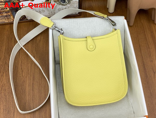 Hermes Mini Evelyn Bag in Light Yellow Taurillon Clemence Leather Replica