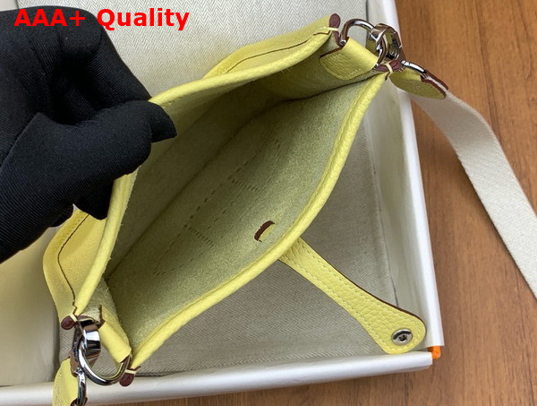 Hermes Mini Evelyn Bag in Light Yellow Taurillon Clemence Leather Replica