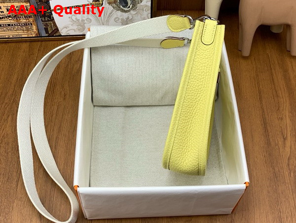 Hermes Mini Evelyn Bag in Light Yellow Taurillon Clemence Leather Replica