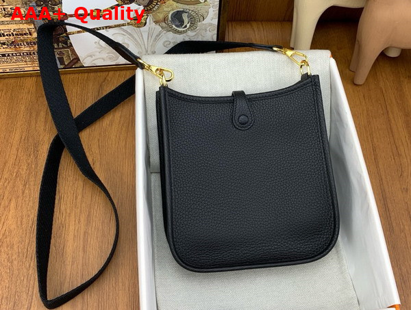 Hermes Mini Evelyn Bag in Noir Taurillon Clemence Leather Replica