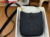 Hermes Mini Evelyn Bag in Noir Taurillon Clemence Leather Replica