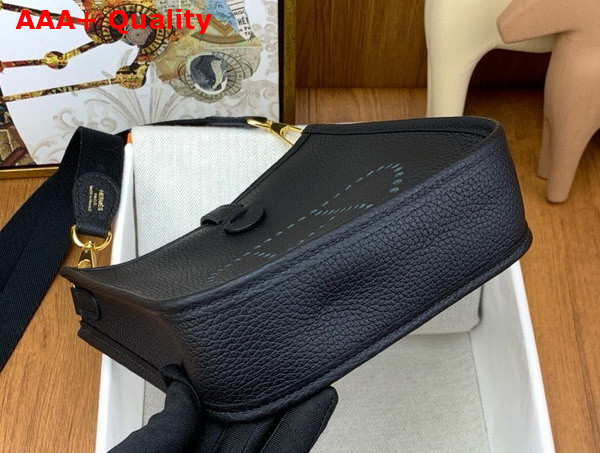 Hermes Mini Evelyn Bag in Noir Taurillon Clemence Leather Replica