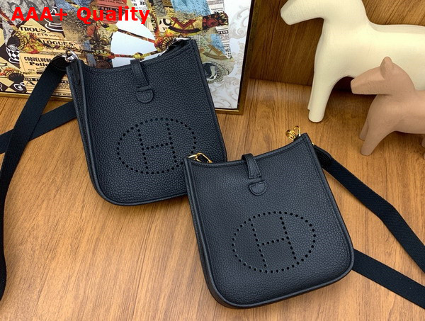 Hermes Mini Evelyn Bag in Noir Taurillon Clemence Leather Replica