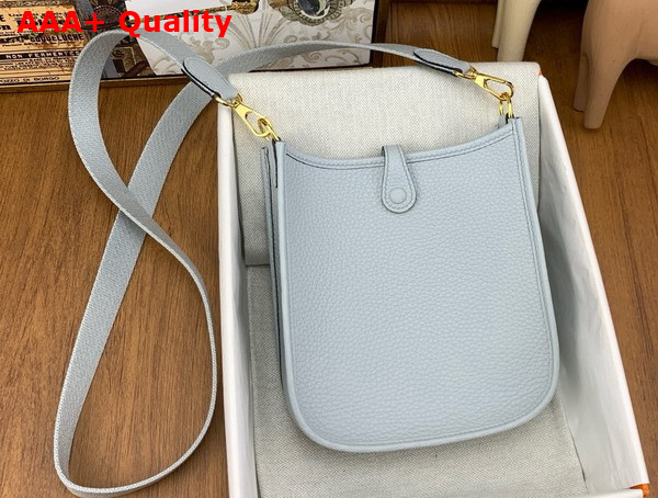 Hermes Mini Evelyn Bag in Pale Blue Taurillon Clemence Leather Replica