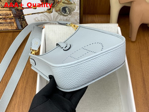 Hermes Mini Evelyn Bag in Pale Blue Taurillon Clemence Leather Replica