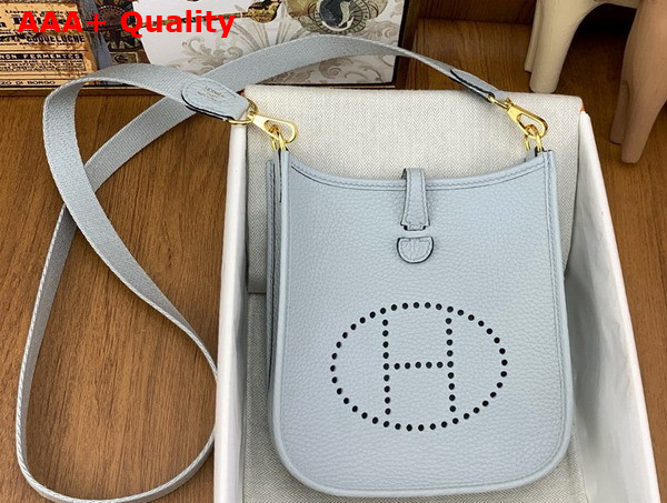 Hermes Mini Evelyn Bag in Pale Blue Taurillon Clemence Leather Replica