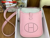 Hermes Mini Evelyn Bag in Pink Taurillon Clemence Leather Replica