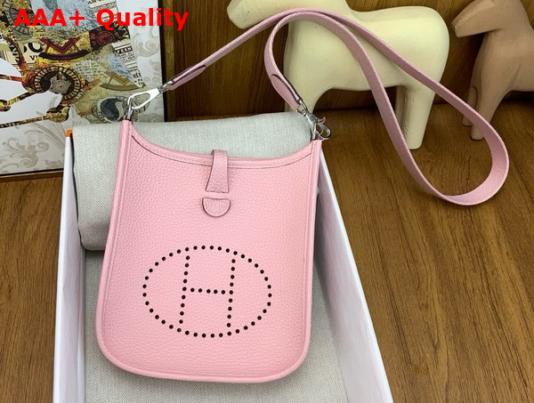 Hermes Mini Evelyn Bag in Pink Taurillon Clemence Leather Replica