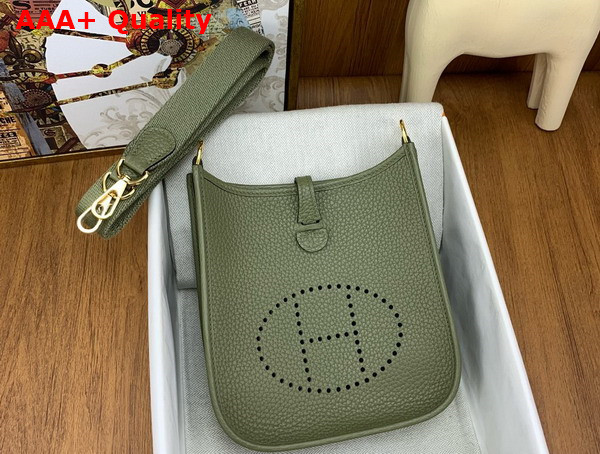 Hermes Mini Evelyn Bag in Sage Green Taurillon Clemence Leather Replica