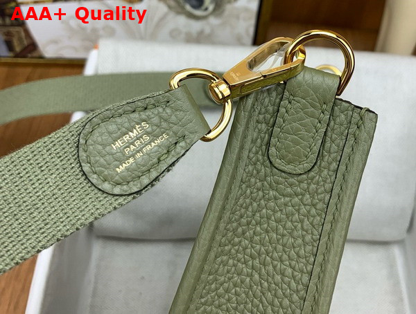 Hermes Mini Evelyn Bag in Sage Green Taurillon Clemence Leather Replica