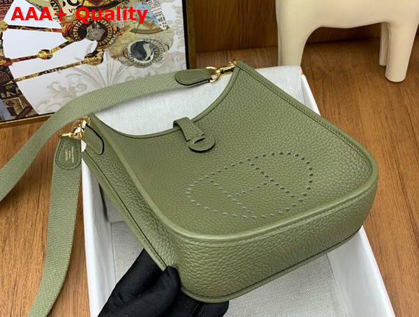 Hermes Mini Evelyn Bag in Sage Green Taurillon Clemence Leather Replica