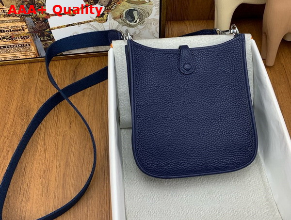 Hermes Mini Evelyn Bag in Sapphire Blue Taurillon Clemence Leather Replica