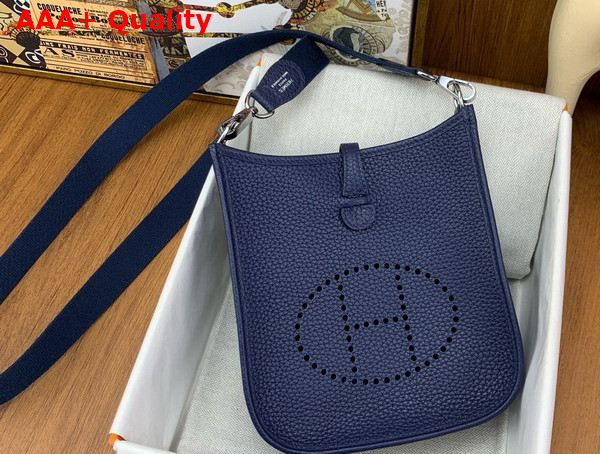 Hermes Mini Evelyn Bag in Sapphire Blue Taurillon Clemence Leather Replica