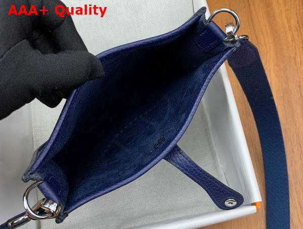 Hermes Mini Evelyn Bag in Sapphire Blue Taurillon Clemence Leather Replica