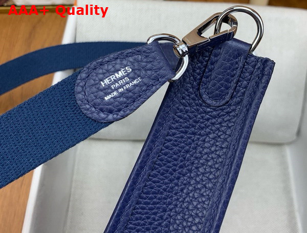 Hermes Mini Evelyn Bag in Sapphire Blue Taurillon Clemence Leather Replica
