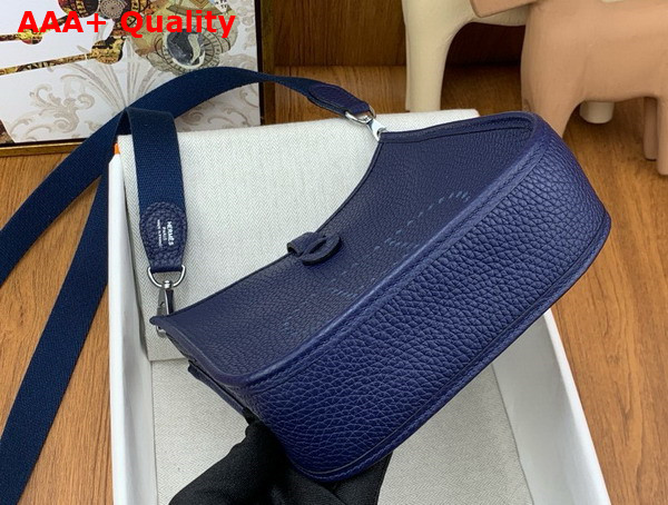 Hermes Mini Evelyn Bag in Sapphire Blue Taurillon Clemence Leather Replica
