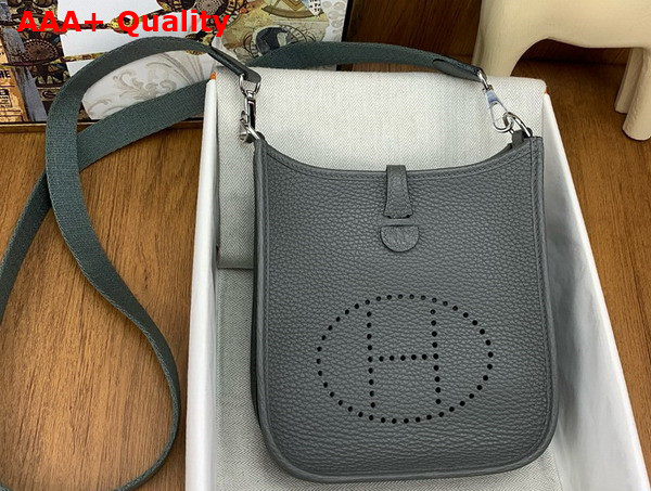 Hermes Mini Evelyn Bag in Storm Taurillon Clemence Leather Replica