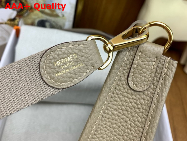 Hermes Mini Evelyn Bag in Travertine Taurillon Clemence Leather Replica