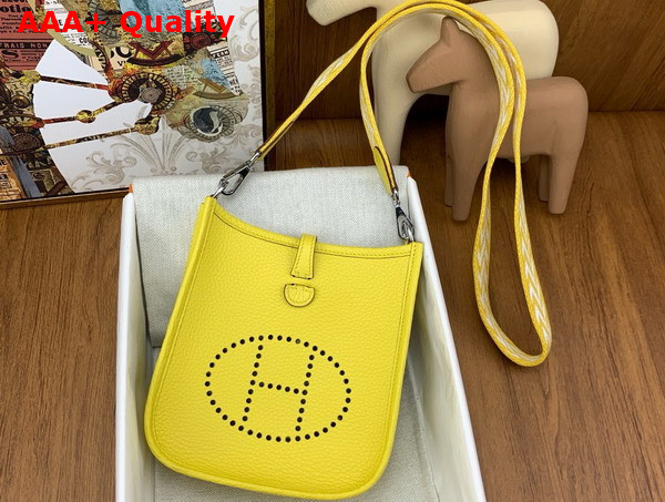 Hermes Mini Evelyn Bag in Yellow Taurillon Clemence Leather Replica
