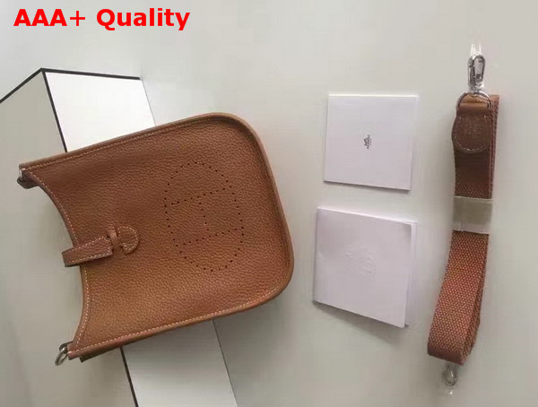 Hermes Mini Evelyn in Tan Togo Leather Replica