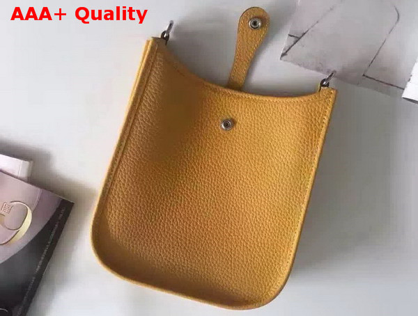 Hermes Mini Evelyn in Yellow Togo Leather Replica