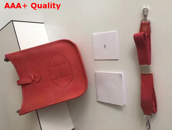 Hermes Mini Evelyne Red Togo Leather Replica