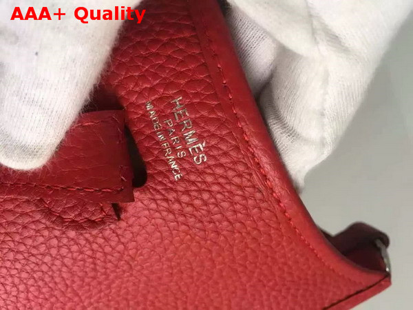 Hermes Mini Evelyne Red Togo Leather Replica