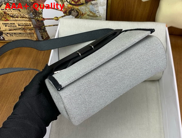 Hermes Mini Herbag in Beige Canvas and Black Calfskin Replica