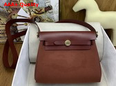 Hermes Mini Herbag in Burgundy Canvas and Calfskin Replica