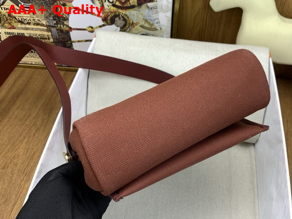 Hermes Mini Herbag in Burgundy Canvas and Calfskin Replica