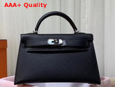 Hermes Mini Kelly 20cm Black Epsom Calfskin Replica