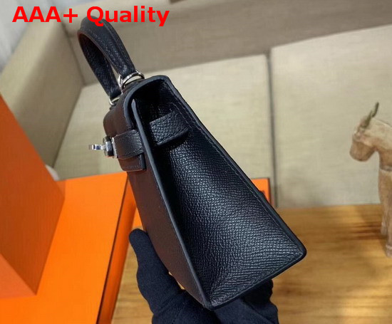 Hermes Mini Kelly 20cm Black Epsom Calfskin Replica