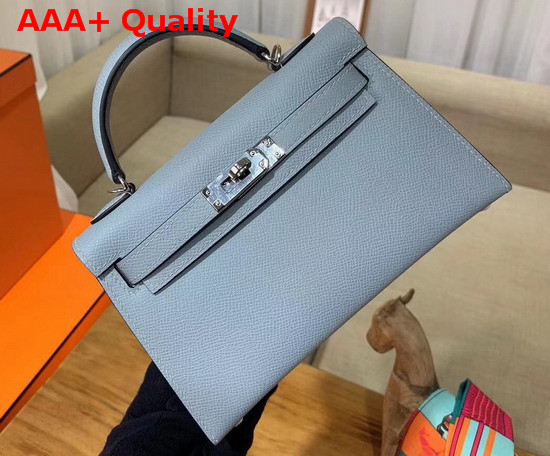 Hermes Mini Kelly 20cm Light Blue Epsom Calfskin Replica