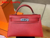 Hermes Mini Kelly 20cm Red Epsom Calfskin Replica