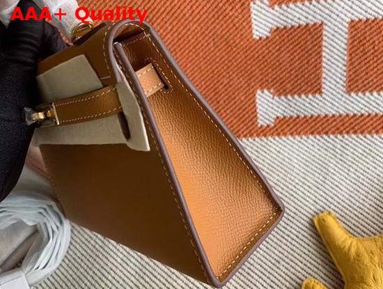 Hermes Mini Kelly 20cm Tan Epsom Calfskin Replica