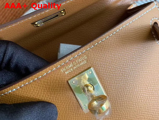 Hermes Mini Kelly 20cm Tan Epsom Calfskin Replica