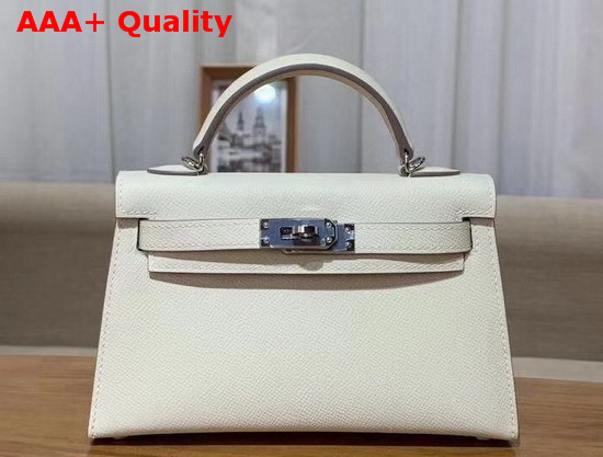 Hermes Mini Kelly 20cm White Epsom Calfskin Replica