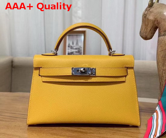 Hermes Mini Kelly 20cm Yellow Epsom Calfskin Replica