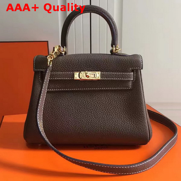 Hermes Mini Kelly Coffee Togo Leather Replica