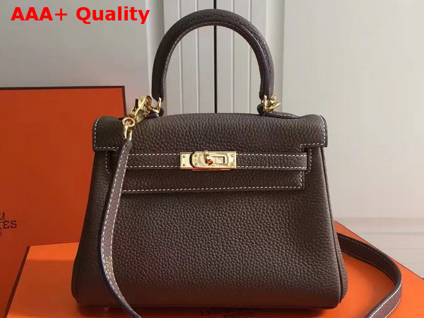 Hermes Mini Kelly Coffee Togo Leather Replica
