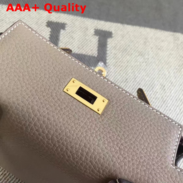 Hermes Mini Kelly Grey Togo Leather Replica