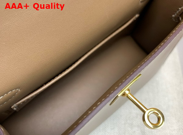 Hermes Mini Kelly II Bag in Chocolate Box Leather Replica