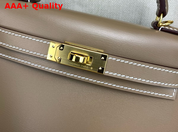 Hermes Mini Kelly II Bag in Elephant Grey Box Leather Replica