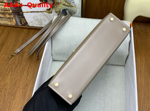 Hermes Mini Kelly II Bag in Elephant Grey Box Leather Replica