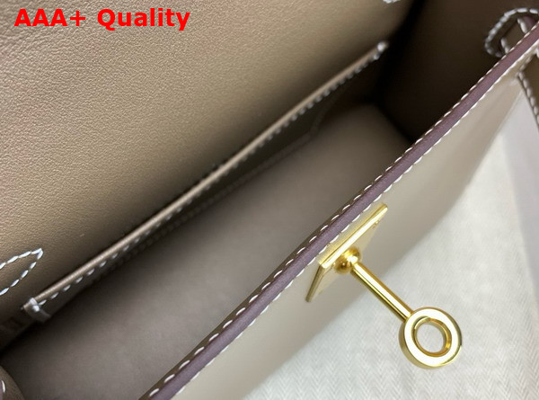 Hermes Mini Kelly II Bag in Elephant Grey Box Leather Replica